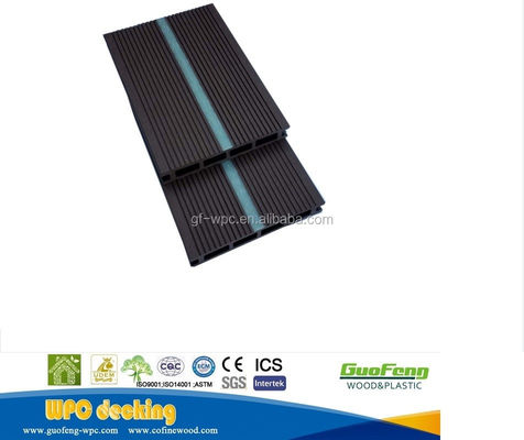 Natural Co Extrusion Composite Decking Boards Luminous WPC Flooring 16ft