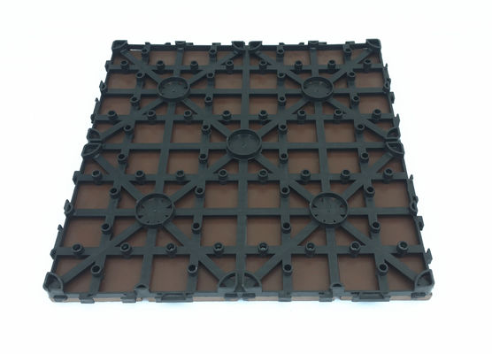 Sanded Garden Interlocking WPC Deck Tiles Redwood Teakwood Color