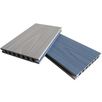 Solid WPC Outdoor 16 Ft Decking Boards Coextrusion Woodgrain Hollow Flooring