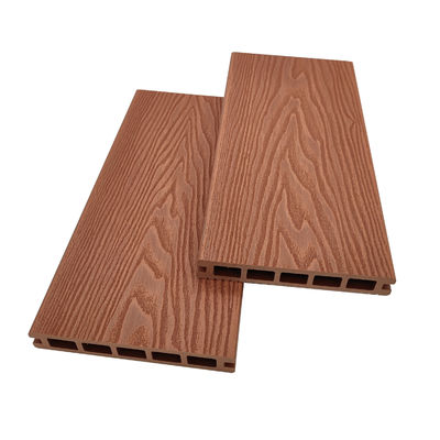 3D Embossed Wood Grain WPC Decking Patio Anti-Slip Outdoor Flooring