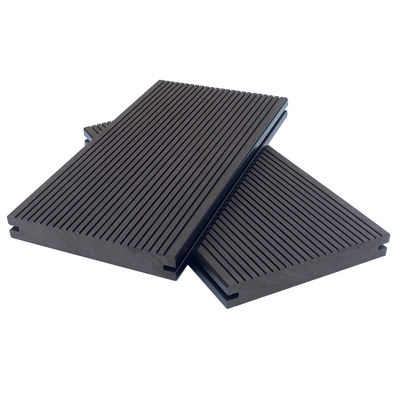 Grooved Gray Composite Deck Boards WPC Decking Anthracite 150mm