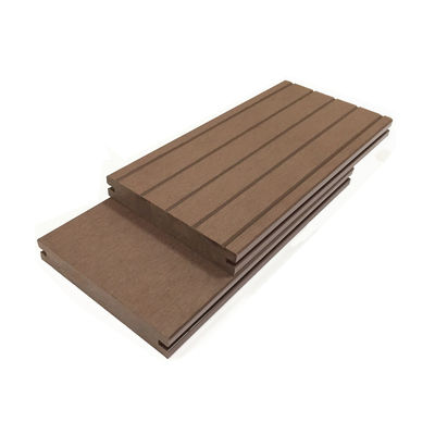 Brushed Wood Plastic Composite WPC Floor Decking Boards 4.8 M Outdoor