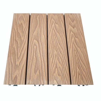 Polished Orange WPC Deck Tile Wood Plastic Composite For Terrace ODM