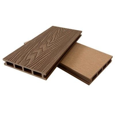 Contemporary Composite Teak Plastic Timber Decking WPC 3D Embossed For Terrace