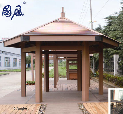 Hexagon Wood Plastic Composite WPC Pergola WPC Pavilion