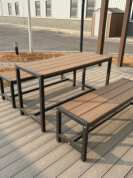 Δημοφιλές Σετ Έπιπλα Κήπου - Τραπέζι WPC Εμπορίου εξωτερικού χώρου με Πάγκο