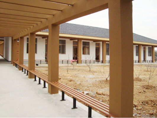 Υπαίθριο πάρκο έξω από το δημόσιο αίθριο του κήπου WPC Ξύλινα πηχάκια Πάγκος καθιστικού χωρίς πλάτη