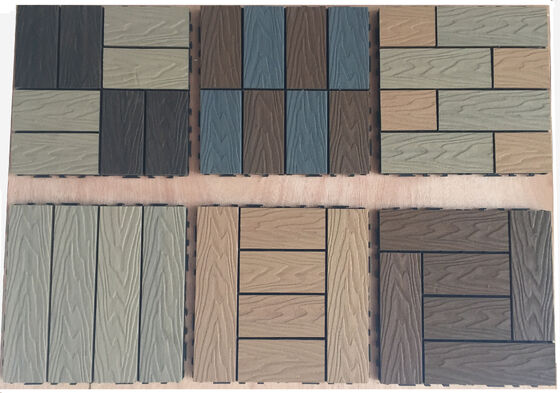 DIY WPC Deck Πλακάκια 30*30CM Δάπεδο εξωτερικού χώρου από φυσικό ξύλο για αίθριο σπιτιού