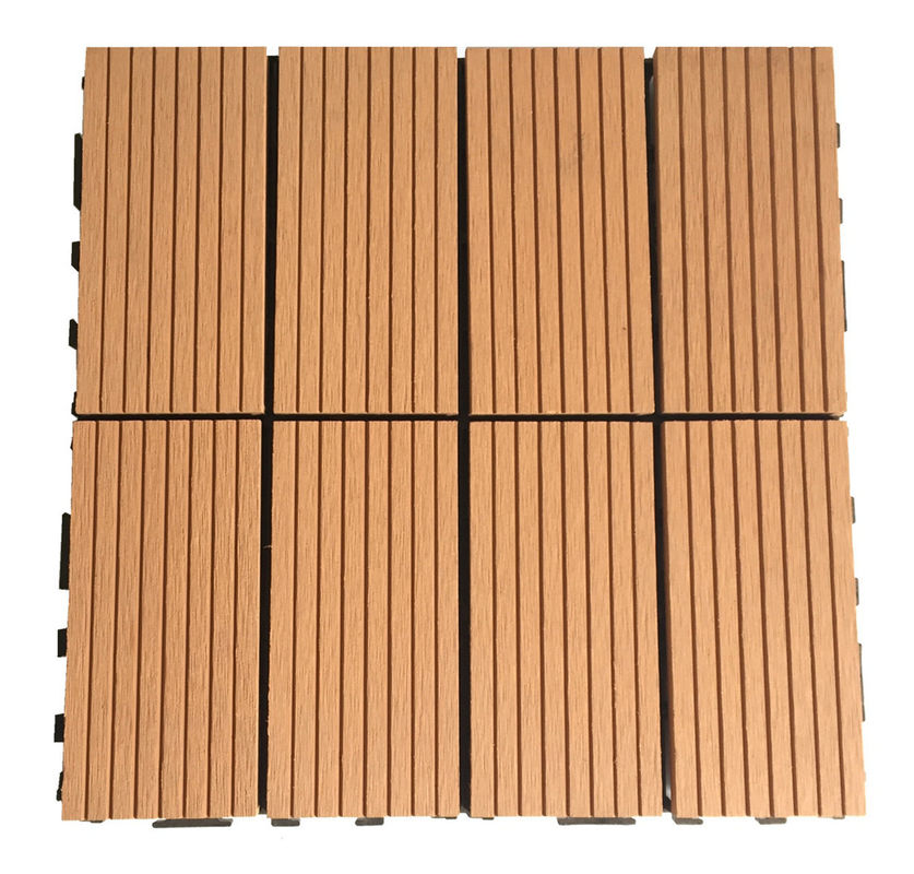 Garden Balcony Wood Plastic Composite WPC Flooring Tiles For Terrace 12ft