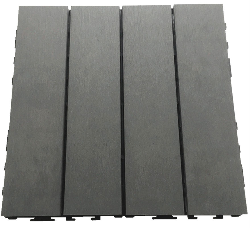 ISO9001 Interlock WPC Deck Tile Click Flooring Garden Balcony 8mm