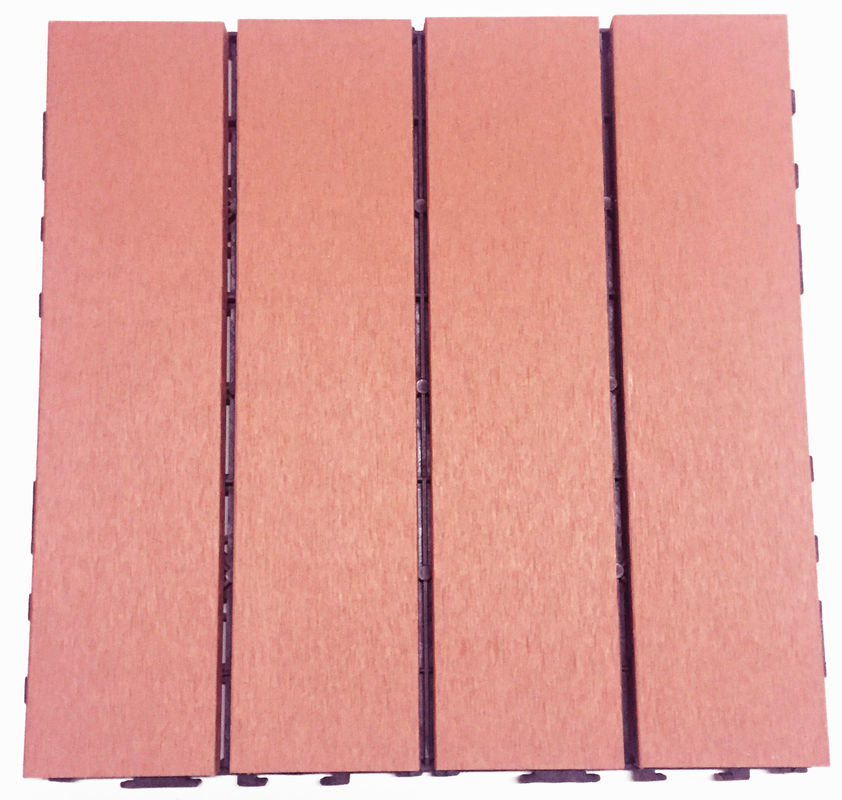Strawberry Red Interlocking WPC Deck Deck Tick Sound For Outdoor Garden OEM