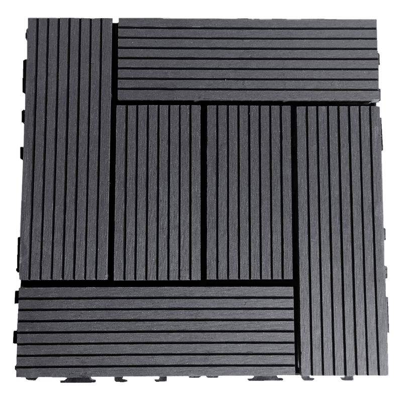 Embossed Wooden WPC Tile Flooring For Balcony Terrace Garden Swimming Pool
