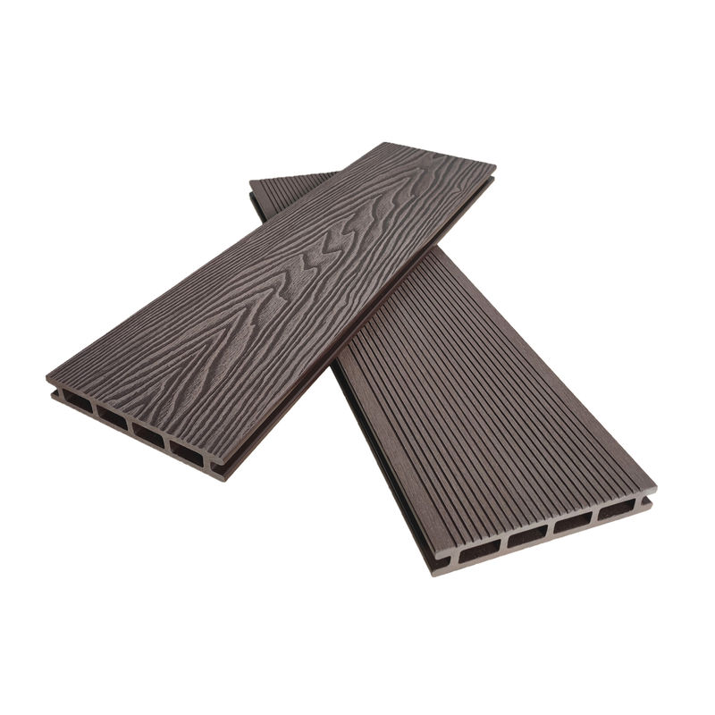 Exterior Durable WPC 3D Embossed Decking For Patio Fire Retardant