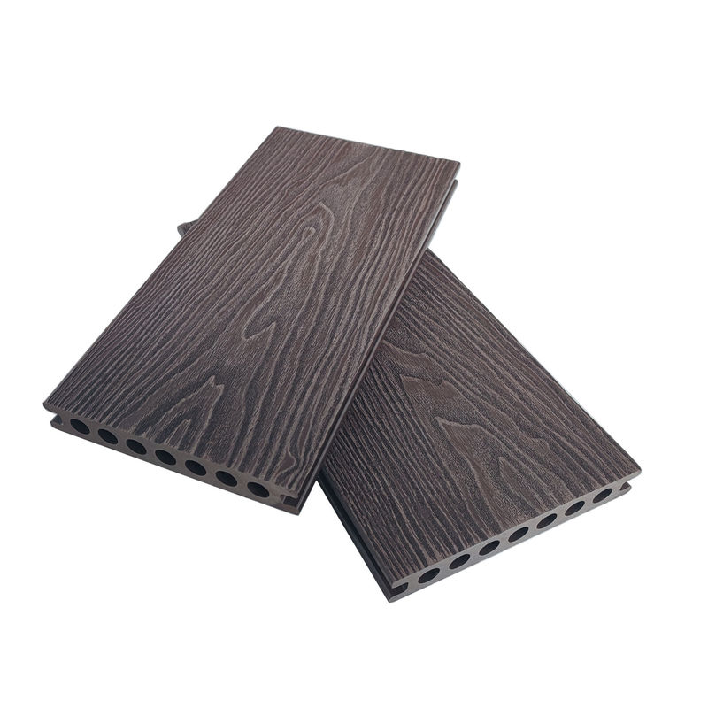 Weatherproof WPC Dark Brown Composite Decking Planks For Balcony