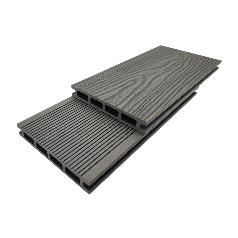 Interlocking WPC Composite Anthracite Decking For Backyard FSC Certificated