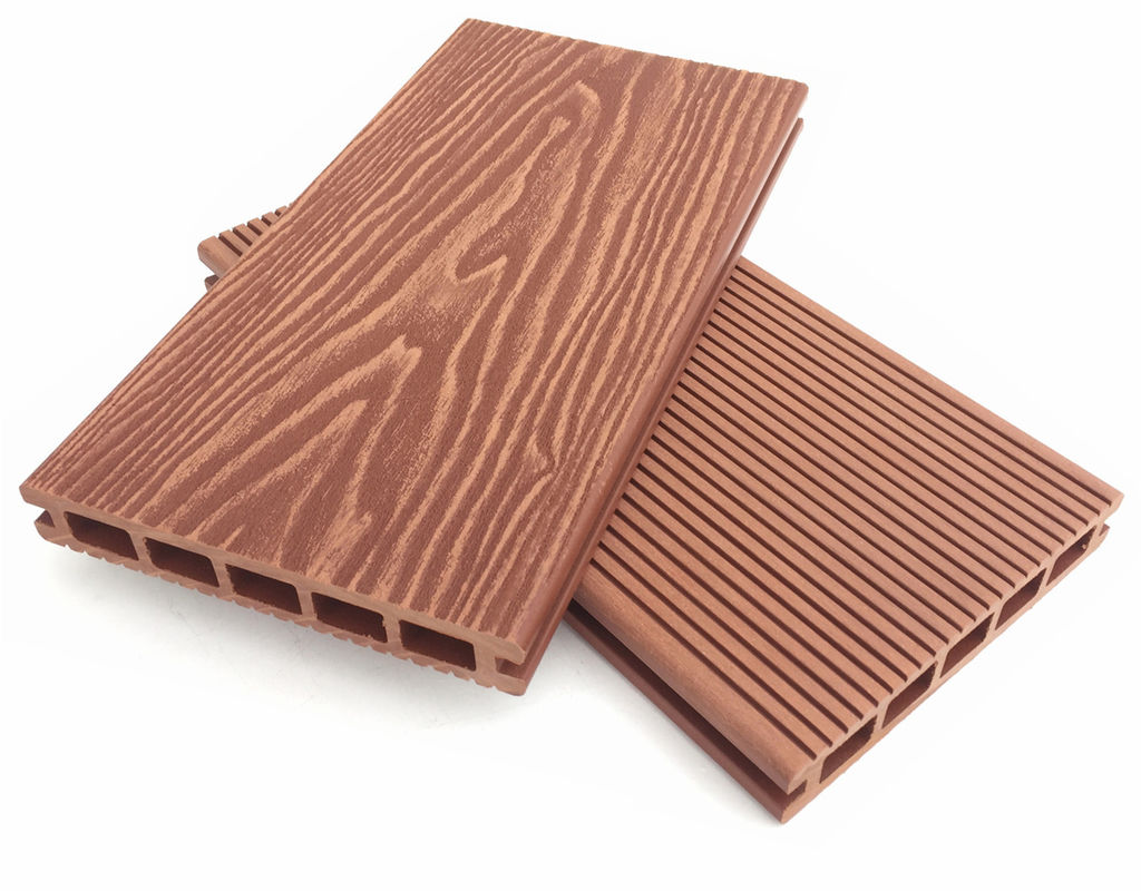 WPC Interlocking Composite Decking Plank 3D Embossed For Outdoor Pool 10ft