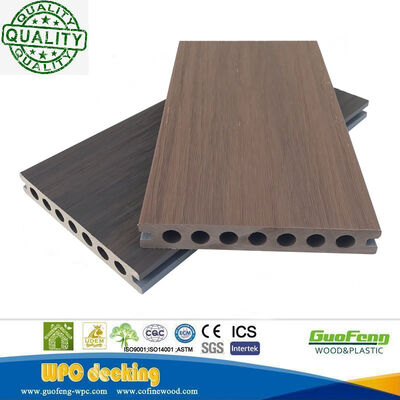 Εύκολα εγκατεστημένο HDPE Wood Texture Wood Plastic Composite Decking με πιστοποιητικά Ce, Fsc